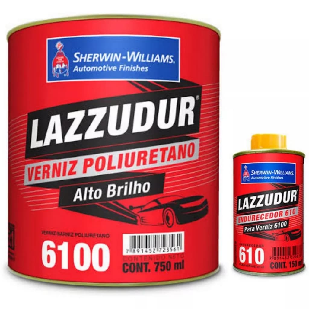 Verniz Automotivo Pu Lazzuril 6100 900ml Com Catalisador