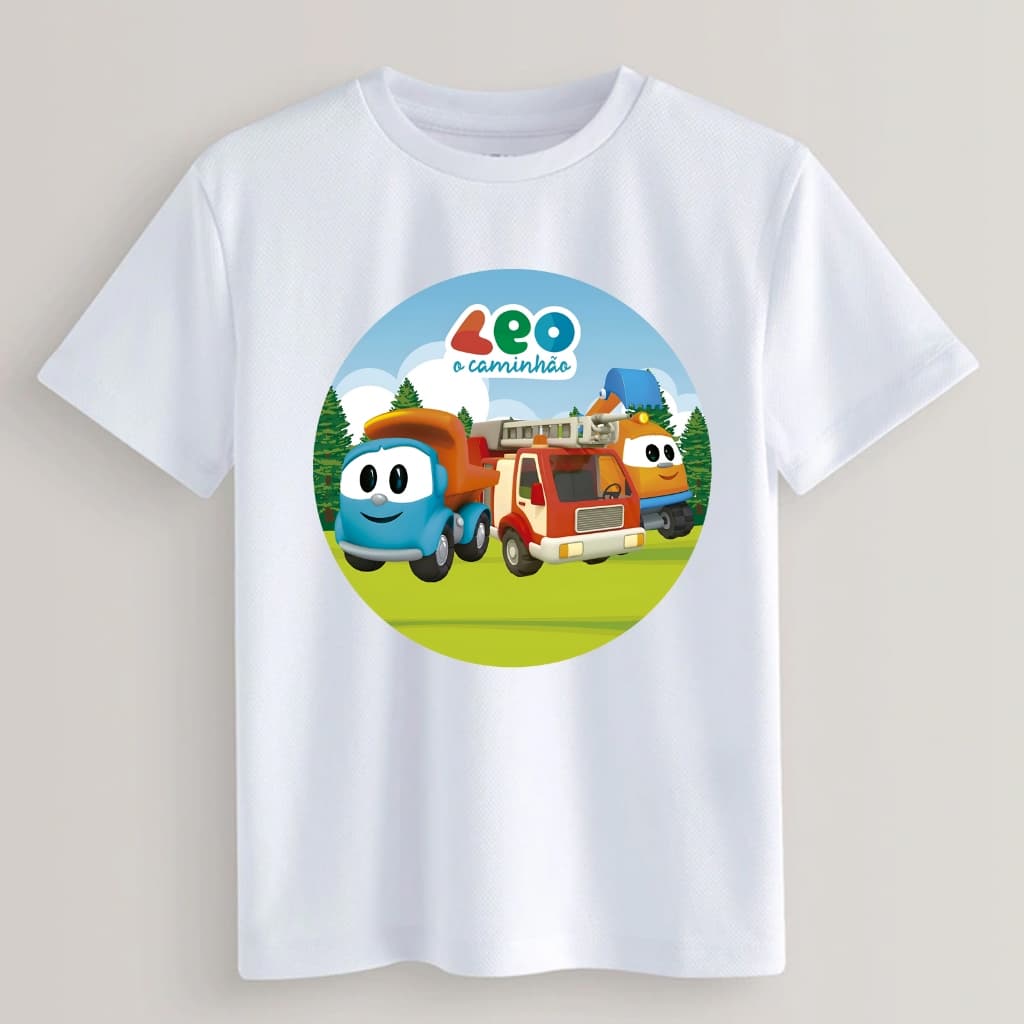 Leo Caminhão Camiseta Infantil Pronta Entrega 1 ao 12