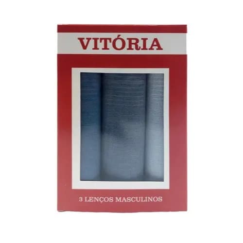 Lenços de Bolso Masculino Vitória com 3 unidades 100% Algodão- Toque de Elegância- Sortidos