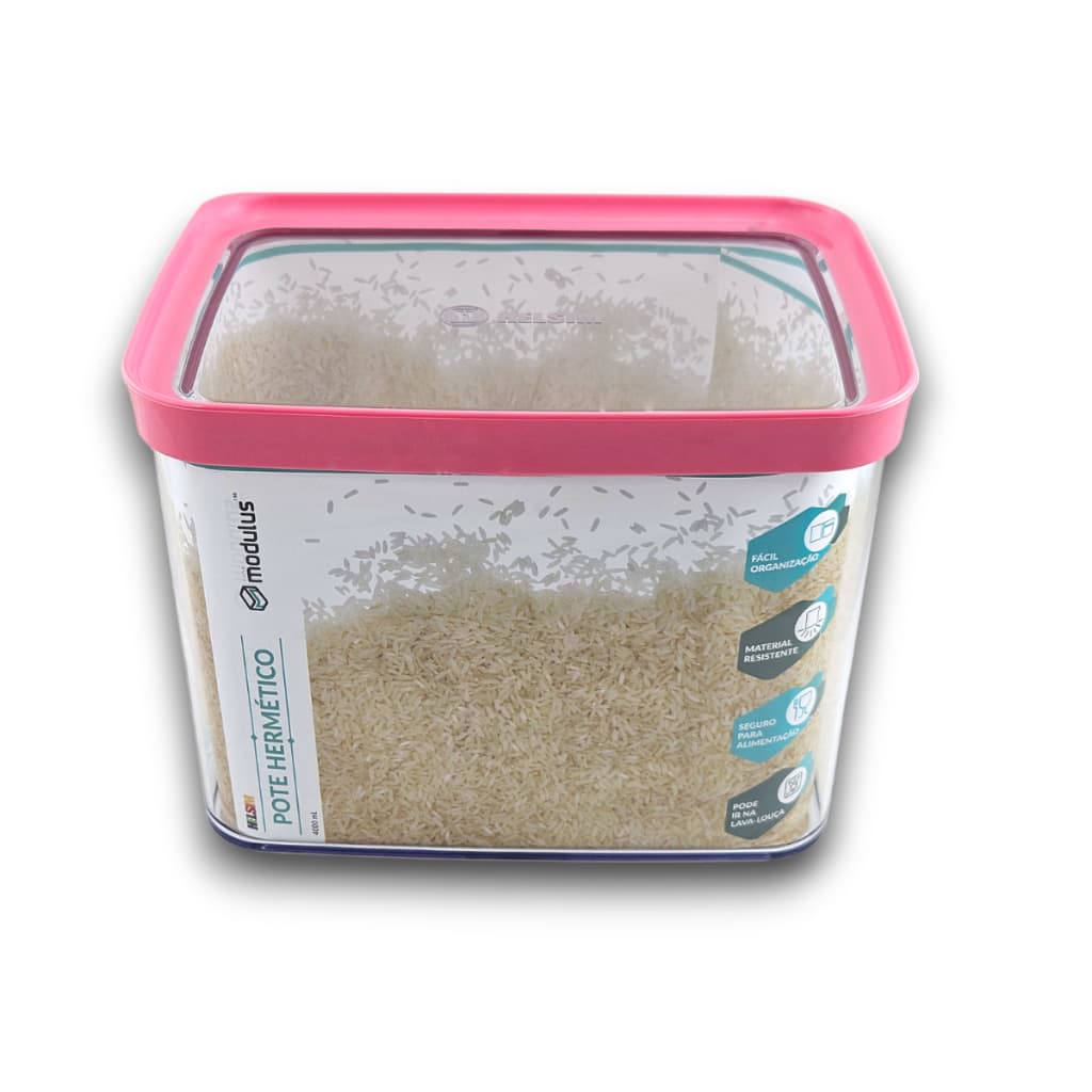 Pote Hermético 4L para Arroz Porta Alimentos Cozinha Mantimentos