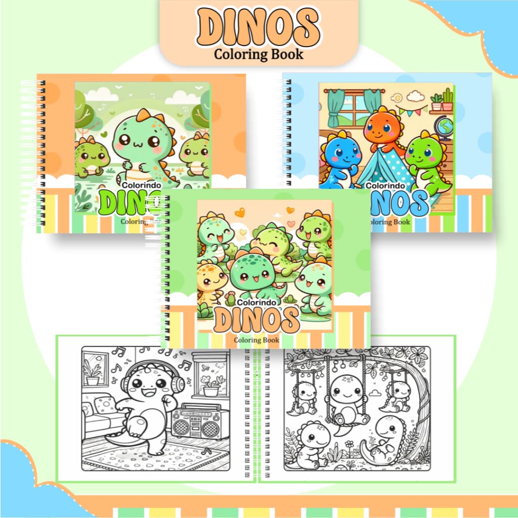 Caderno Livro de Colorir Dinossauro dino baby
