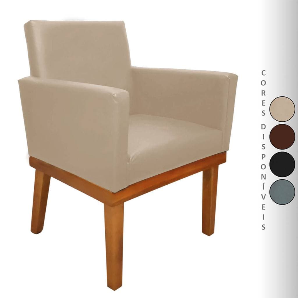 Poltrona para Sala Decorativa Nina Base Reforçada Corino Aninha Decor