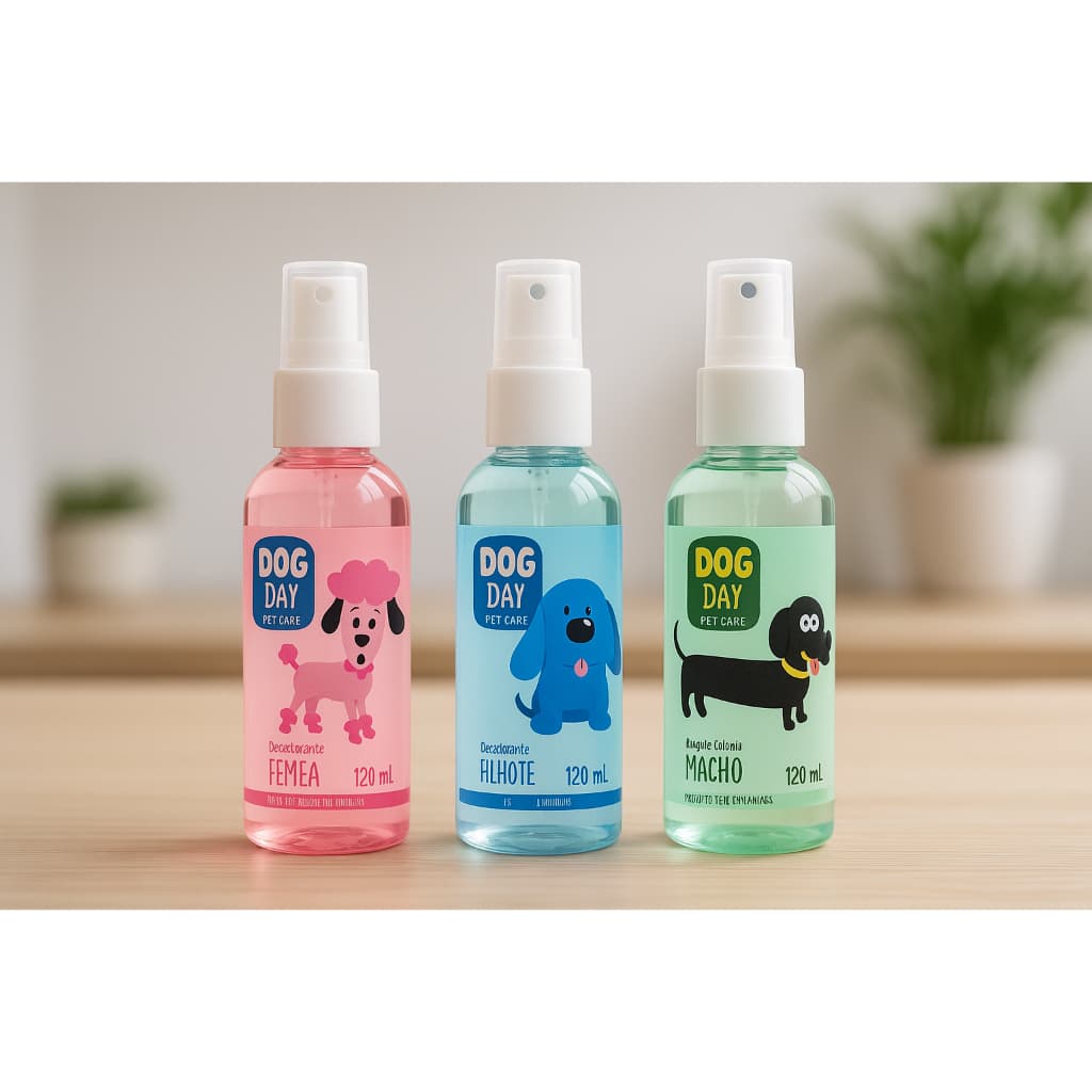 Perfume Cachorro Macho Femea Filhote 120mL - Colônia Pet Cheirosa Odorizador Cães