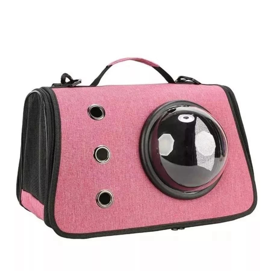 Bolsa De Transporte De Pet Gato Cachorro Design 2 em 1 com Visor de Esfera Passeio Viajem