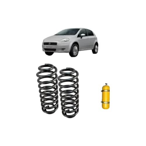 Par Molas Traseiras Reforçadas Gnv - Fiat Punto 2009 Á 2016