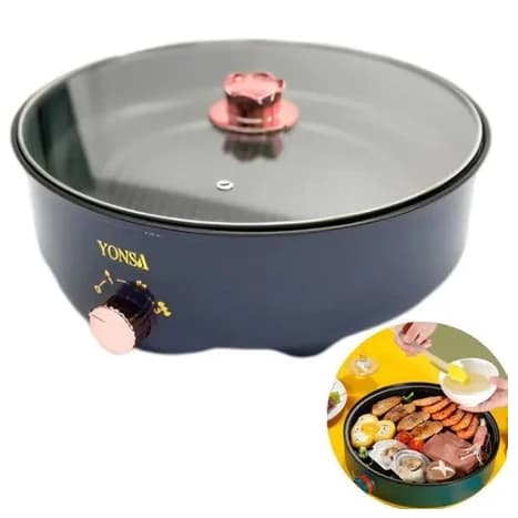 Panela Assadeira Elétrica Multifuncional Com Tampa ou sem Tampa Assa Frita Cozinha Antiaderente 26cm 660W 110v 1.9L