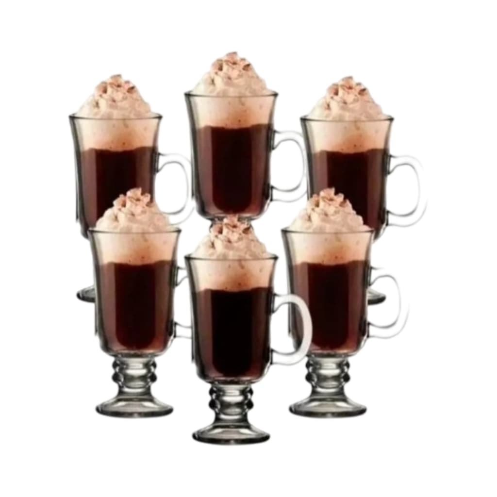 Caneca Xícara Cappuccino Café De Vidro 120ml C/6pçs