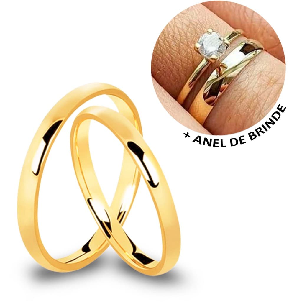 Par de Alianças 3MM Moedas Antiga Casamento Noivado Namoro