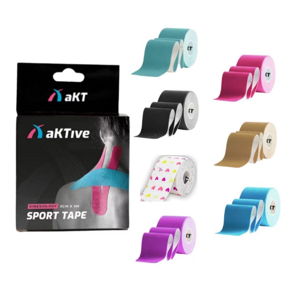 Bandagem Elástica/ Kinésio - aKTive Tape Adesiva Sport e Fisio Taping 5cm x 5m Kinesiology colorida