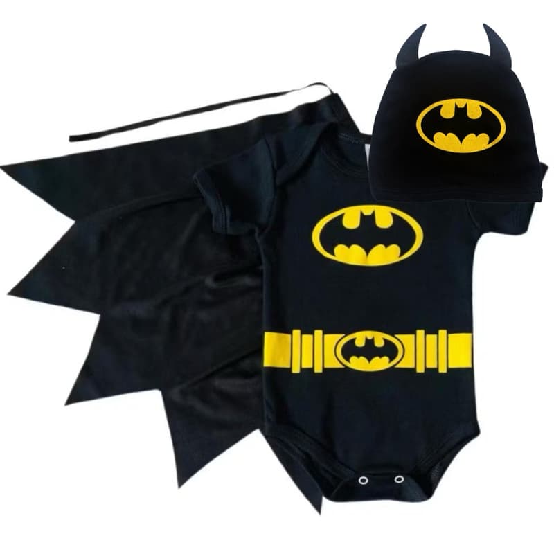 Body bebê temático Batman personagem fantasia menino