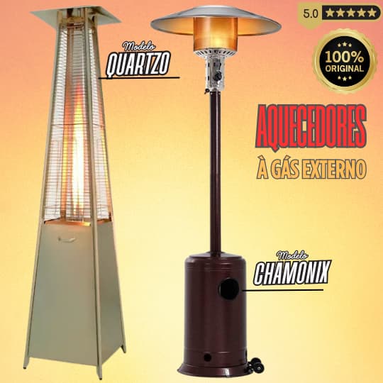 AQUECEDOR À GÁS CHAMONIX CHAPÉU CHINÊS E AQUECEDOR QUARTZO PIRÂMIDE 46.000 BTU - 2.20M DE ALTURA