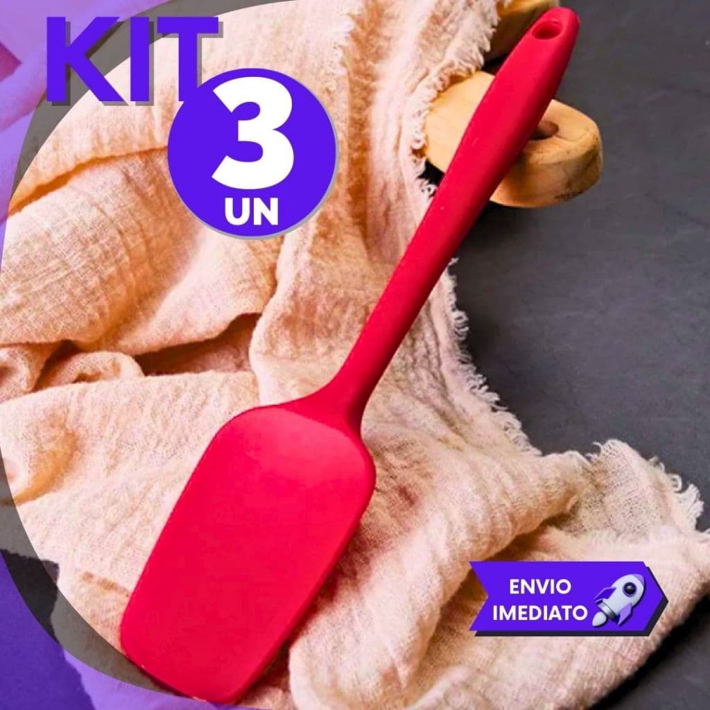 Kit Espátula Pão Duro de Silicone Profissional P/ Confeiteiros Gourmet P/ Bares e Restaurantes