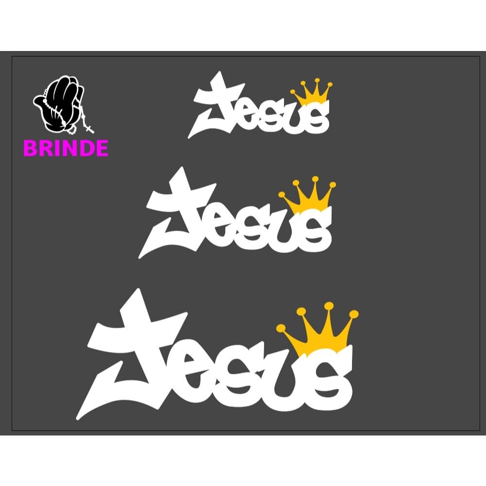Adesivo Jesus e Coroa + BRINDE