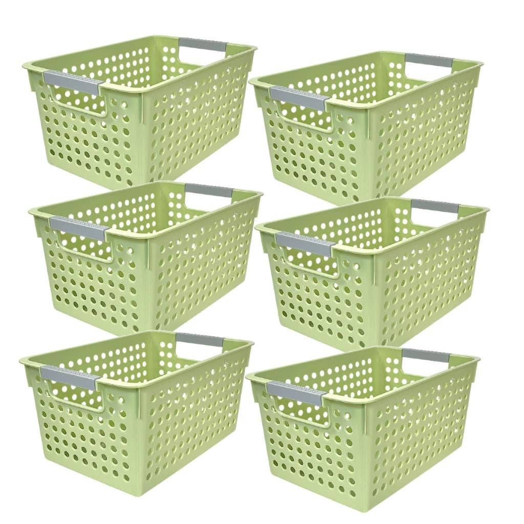 Cesto Multiuso Kit com 6 Organizador para Gaveta  27,5 x 18 x 14 - Cestinha Decorativa