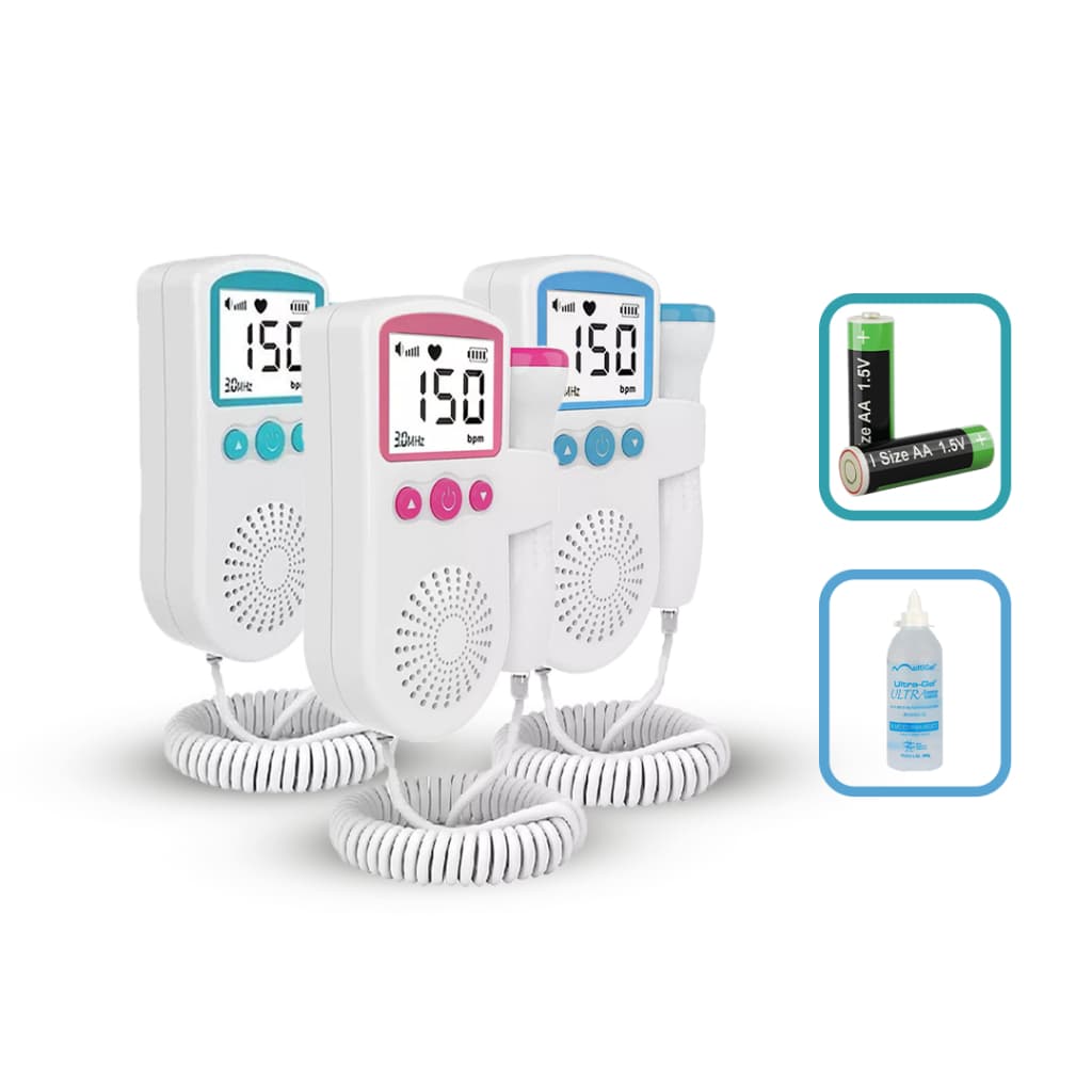 Kit Doppler Fetal Sonar Batimento Bebe Ultrassom + Gel + Pilha Monitor Frequencia Cardiaca  Brinde