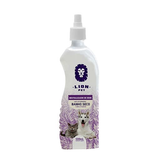 Banho a Seco Spray Lion Pet 500ml para Cães e Gatos