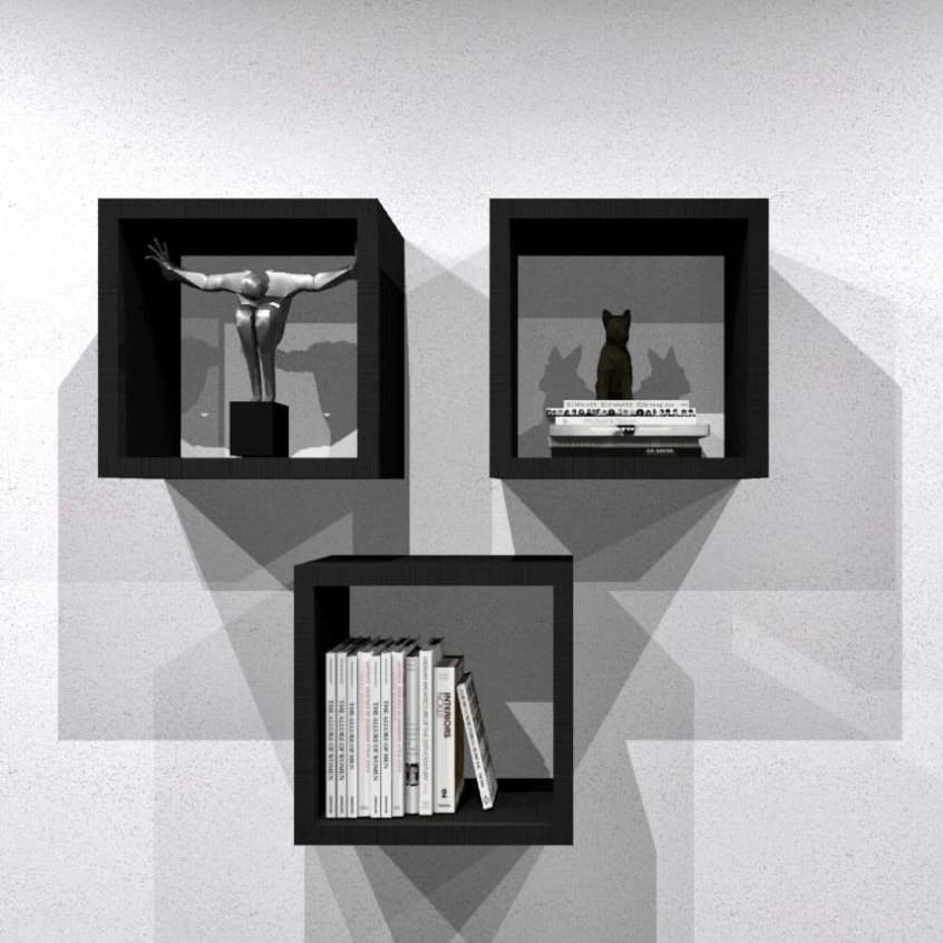 Kit 3 Nichos MDF Branco Para Decoração de Casa Quarto Enfeites 20x20 25x25 30x30