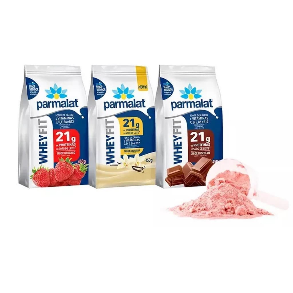 Whey Protein Em Pó Parmalat Sabor Pacote 450g WheyFit