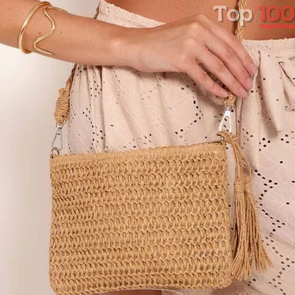 Bolsa Pequena Feminina De Palha Alça Transversal Praia Verão / SZJ-68019