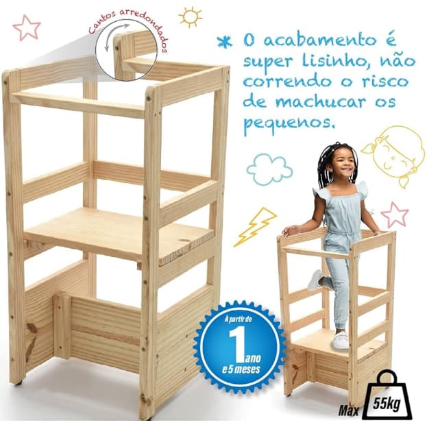 Torre de Aprendizagem Infantil 4 em 1 - Segurança e Diversão