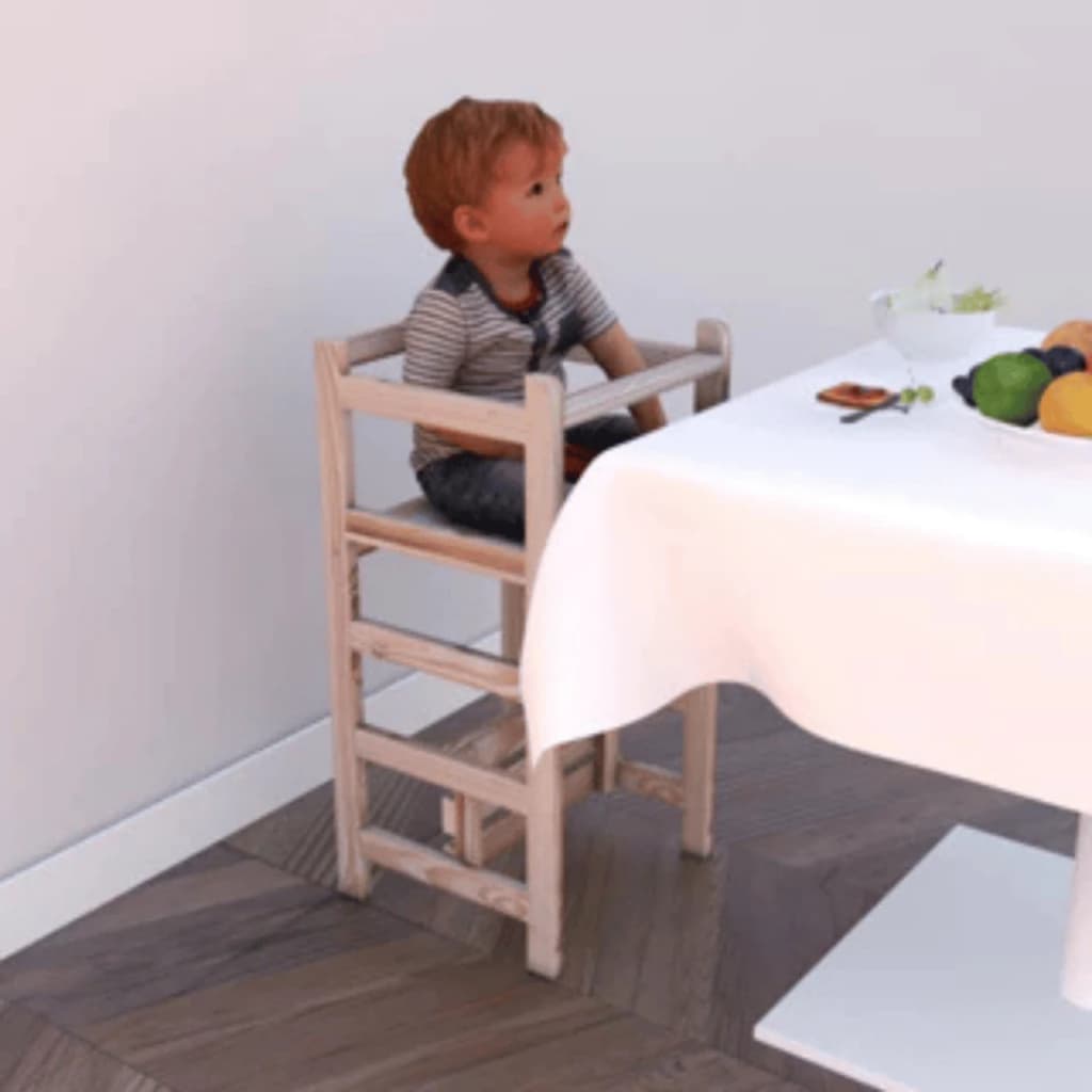 🧠✨ Torre de Aprendizagem Montessori em Pinus - Segurança e Autonomia para Seu Filho! 👶🌿