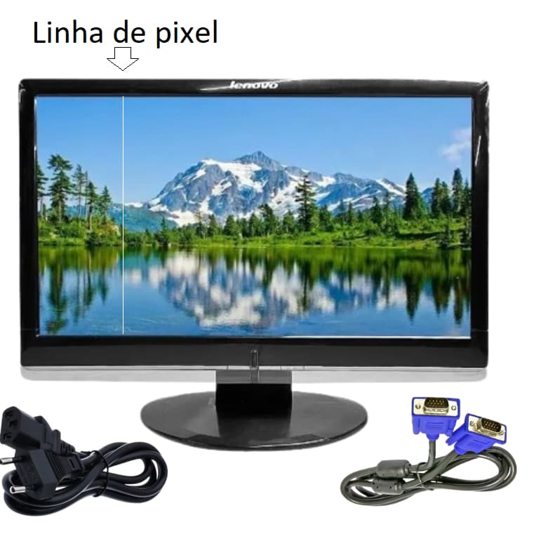 Tela Monitor de 19" Widescreen  Com Uma Linha Na Tela e Pequenos Defeitos Estéticos LEIA O ANUNCIO
