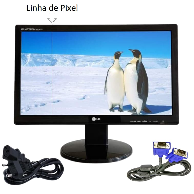 Tela Monitor de 16" Widescreen  Com Uma Linha Na Tela e Pequenos Defeitos Estéticos LEIA O ANUNCIO