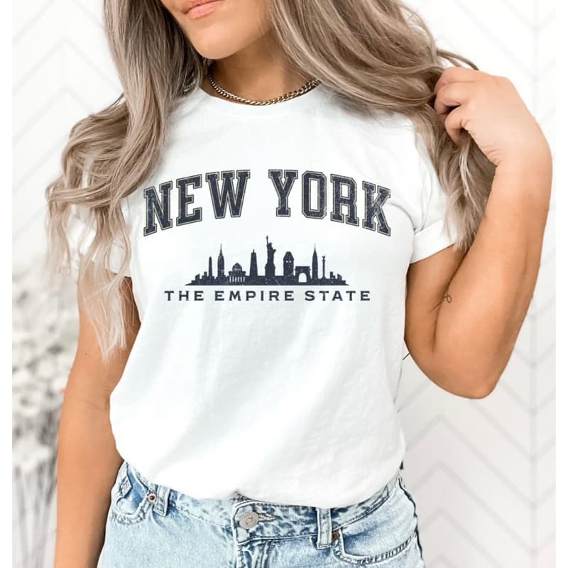 Camiseta Feminina New York Empire States Branca, Camiseta NY