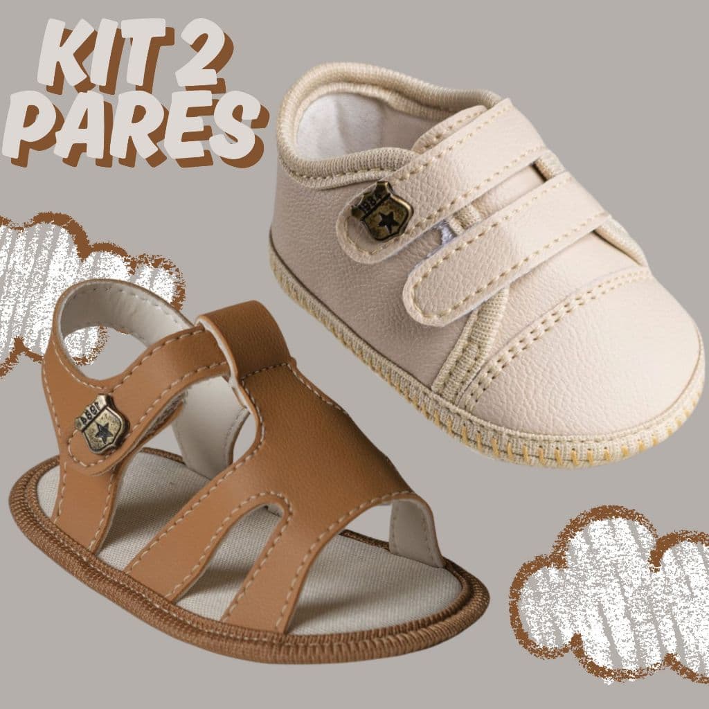 Kit 2 Pares Tênis e Sandália Masculino Confortável Bebê Envio Rápido Bella Lis Original Promoção