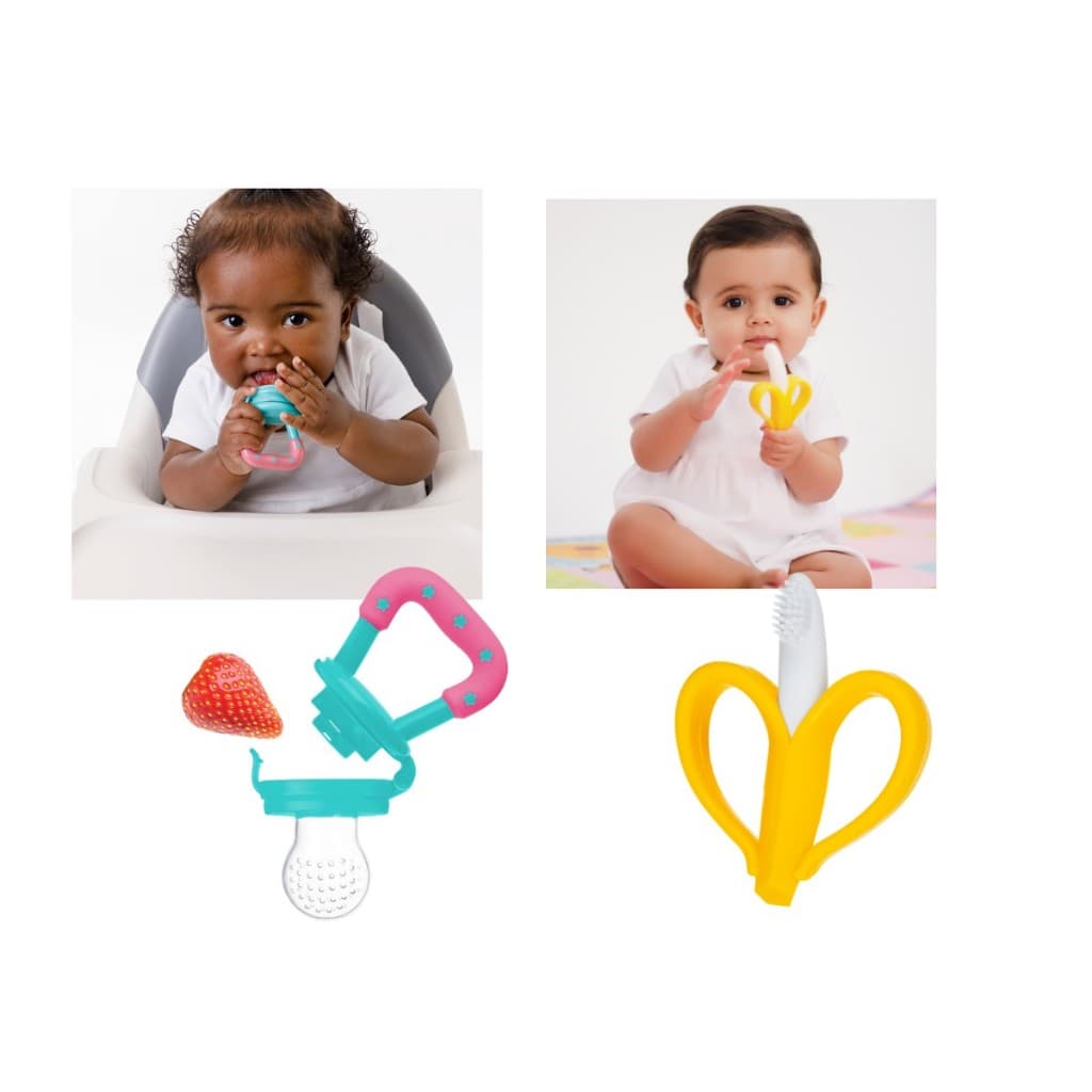 Kit Introdução Alimentar Buba - Porta Frutinha + Massageador de Gengiva: