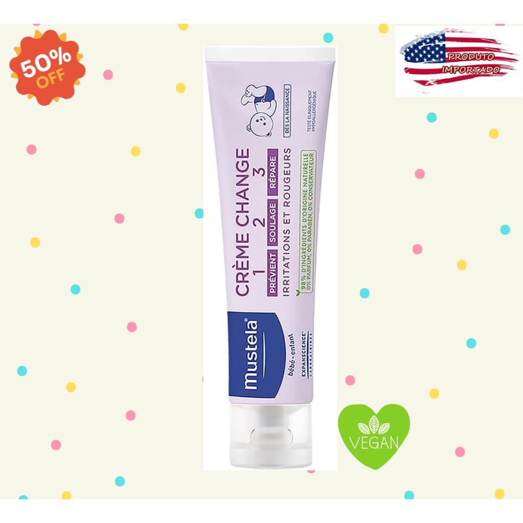 Mustela Creme Preventivo De Assaduras Vitaminado 100Gr - Pomada Antiassaduras Para Bebês Com Tripla Ação