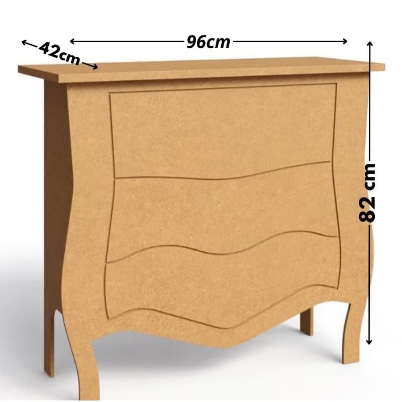 COMODA MESA BOMBE FAKE G IDEAL PARA FESTAS ENFEITES DECORAÇÃO EM MDF CRU