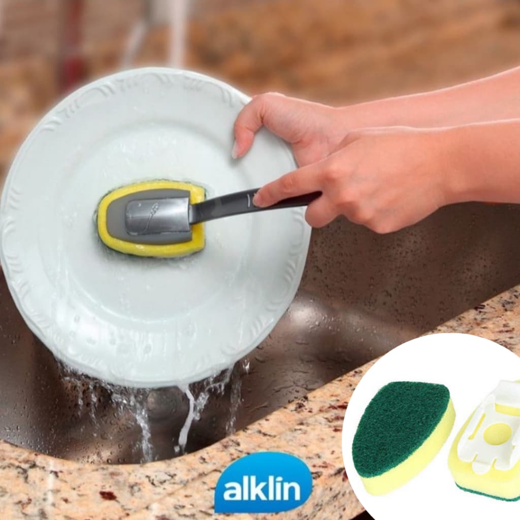 REFIL ESPONJA ANTIRISCO COM CABO ALKLIN COM 2 UNIDADES