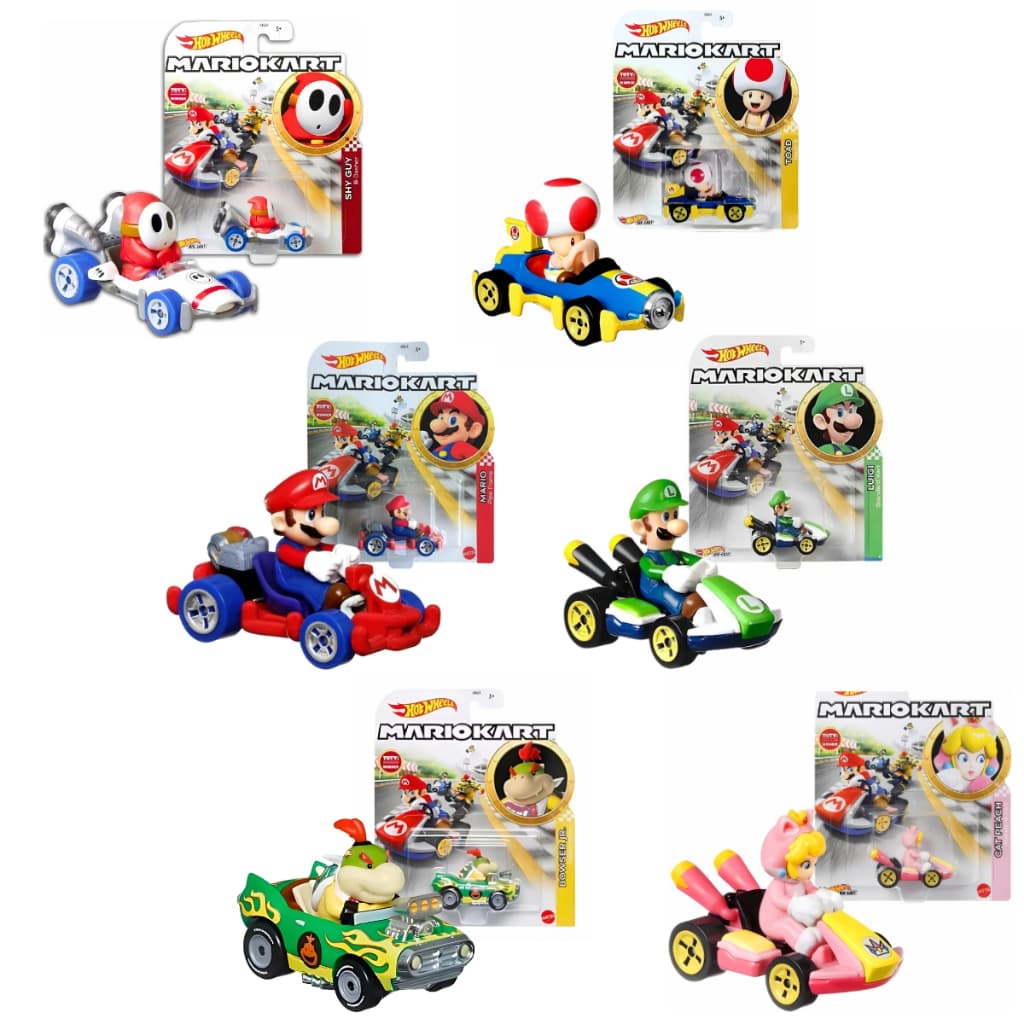 Carrinhos Hot Wheels Personagens Mario Kart 1:64 Mattel
