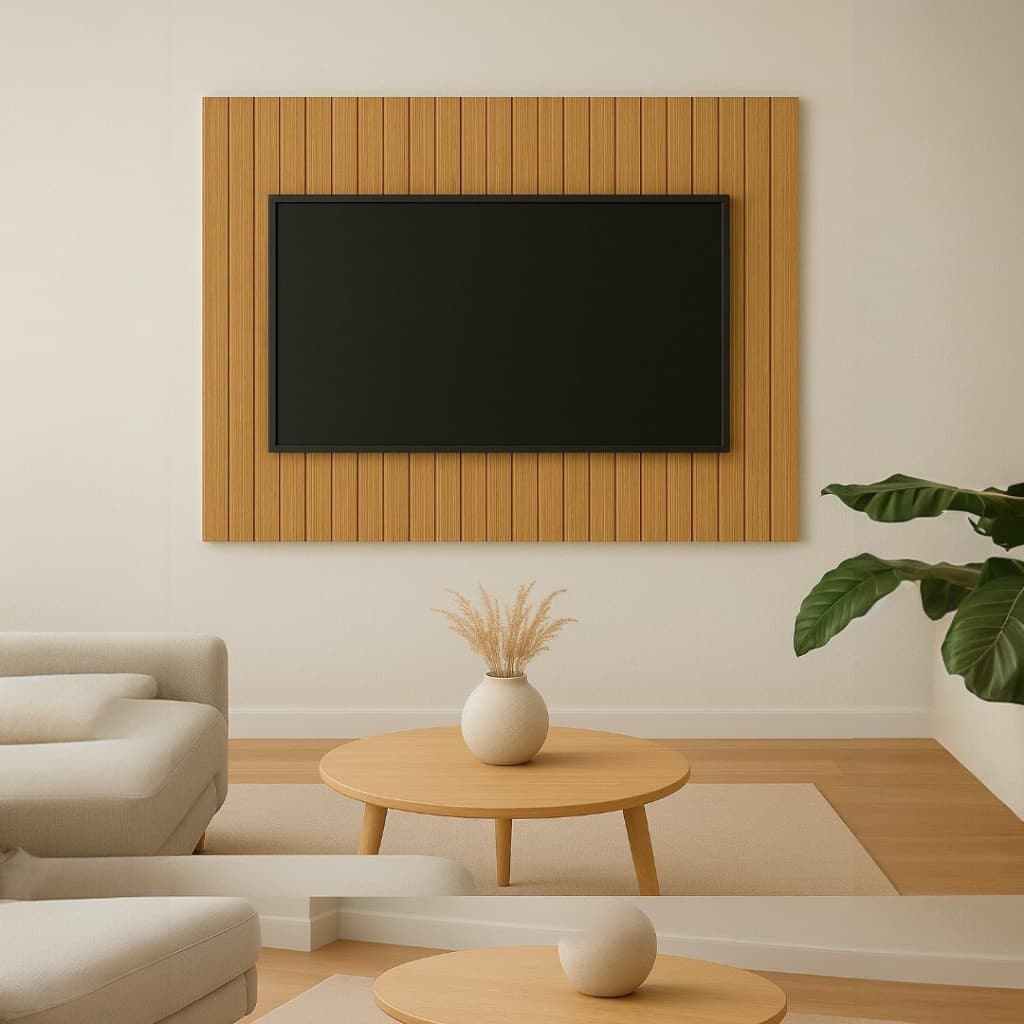 Painel Ripado Para TV até 58' Sala de Estar Fácil Instalação Envio Imediato.