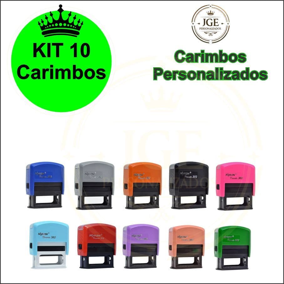 Kit 10 Carimbos Personalizados para professores, médicos, profissionais saúde, comércios, didáticos