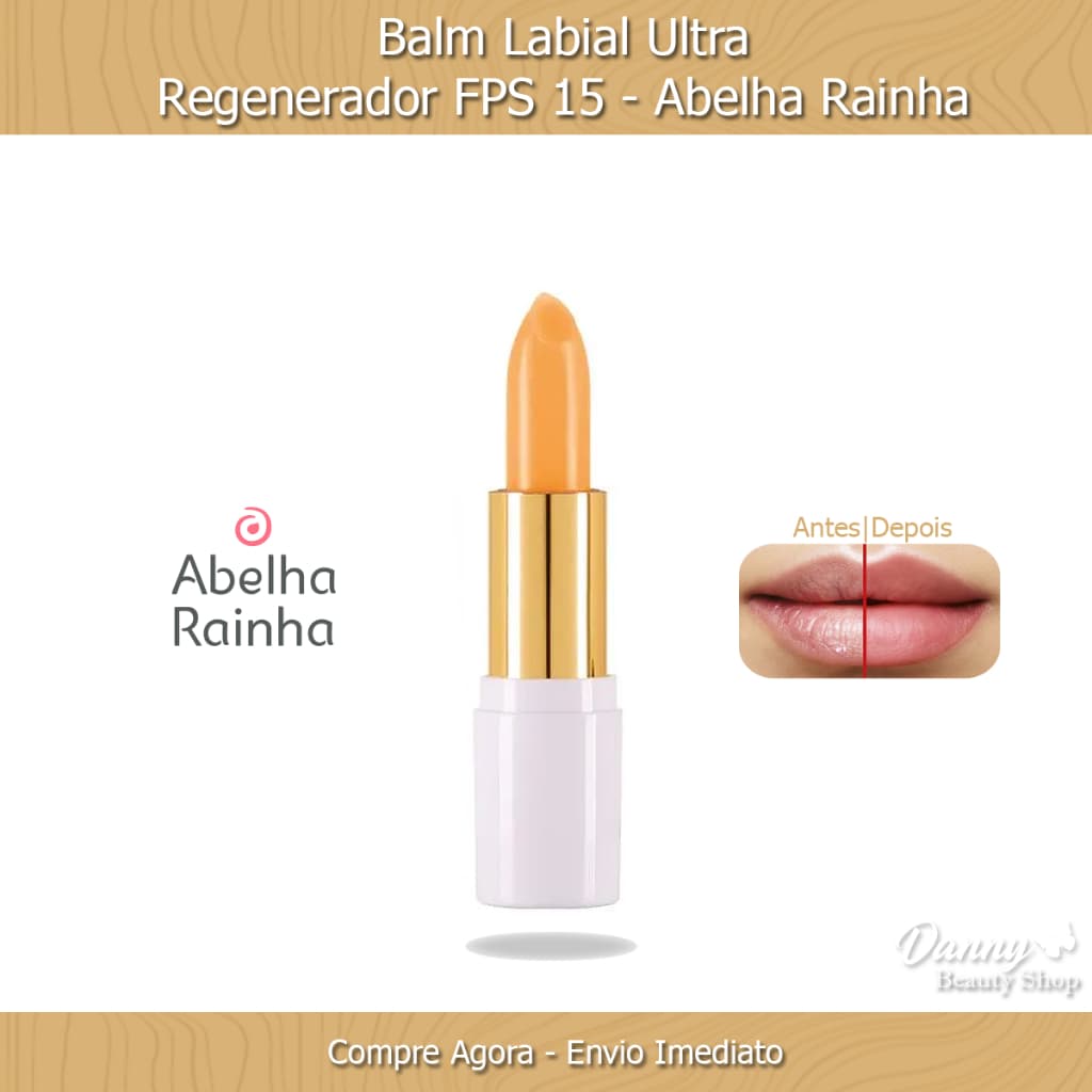 Balm Labial Ultra Regenerador FPS 15 Hidratante Labios Com Ácido Hialurônico - Abelha Rainha
