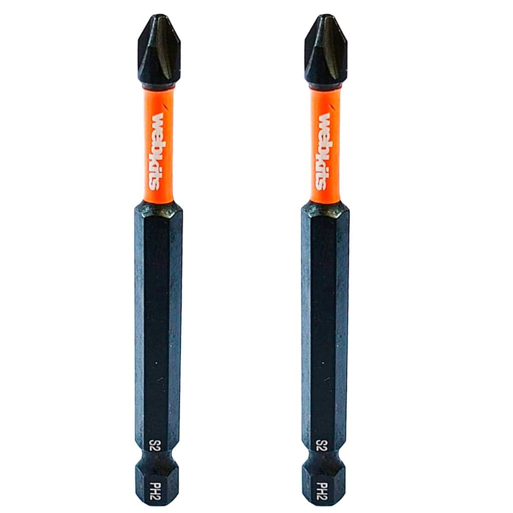 Bits Ponta Ponteira Phillips Imantado 90mm Ph2 De Impacto 2 Peças Webkits