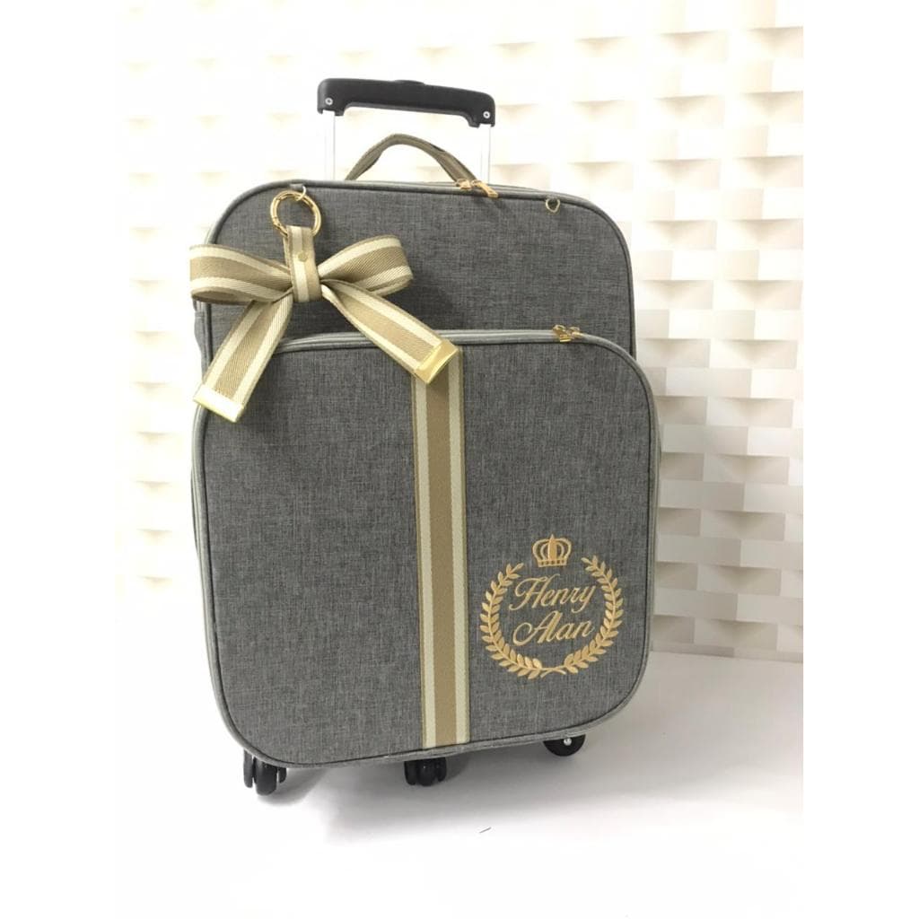 MALA DE RODINHA COM BOLSO + ORGANIZADOR G+ORGANIZADOR M PERSONALIZADO
