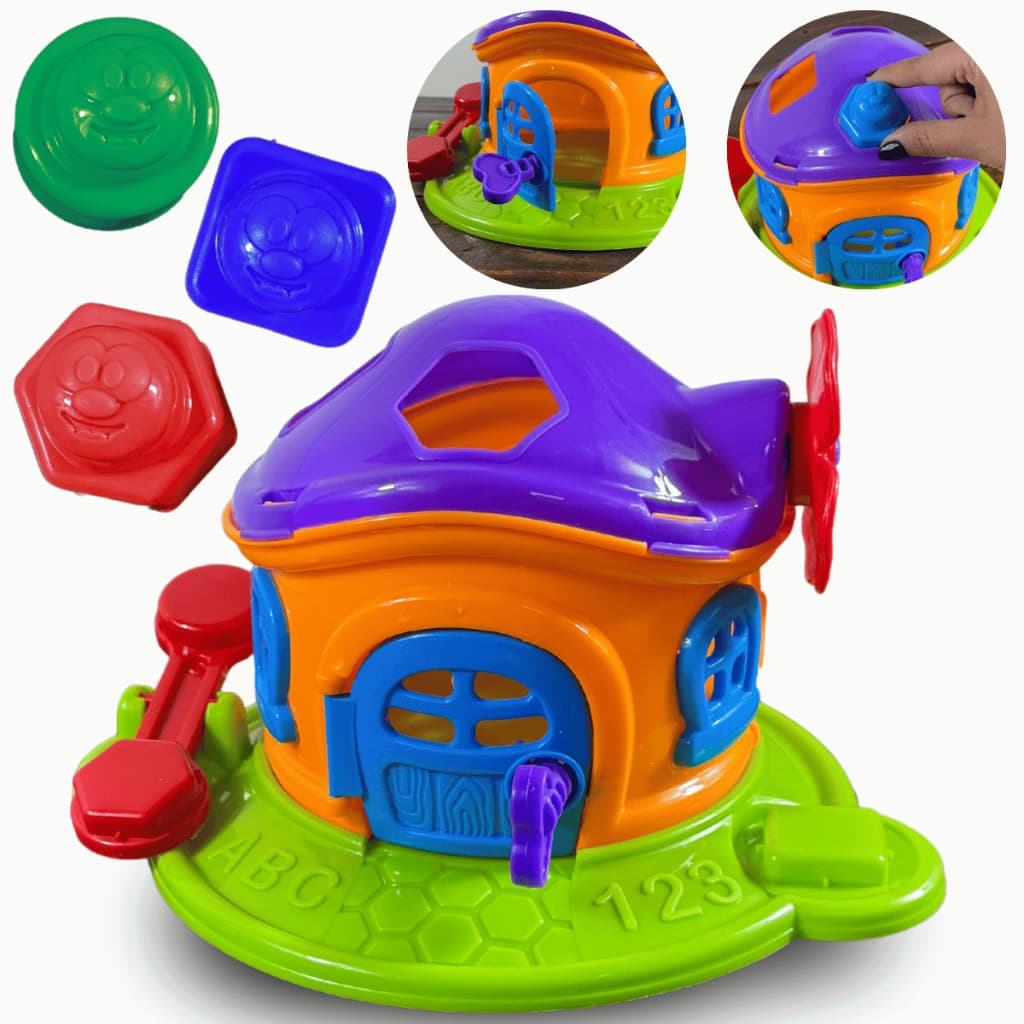 Casinha de Brinquedo Encaixe Didático Criança Peças Geométrica Criança Presente