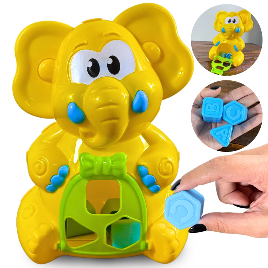 Jogo Brinquedo Encaixar Elefante Didático Criança Educativo Criança Presente