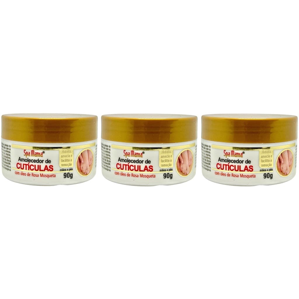 Kit 3 Amolecedor de Cutículas com Óleo de Rosa Mosqueta 90g