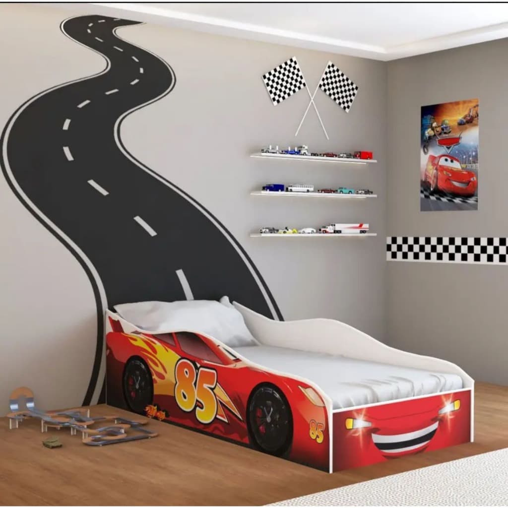 Adesivos de pista na PAREDE MCQUEEN - 100x150 - 100x180 -100x200 - 100x250 - 100x300