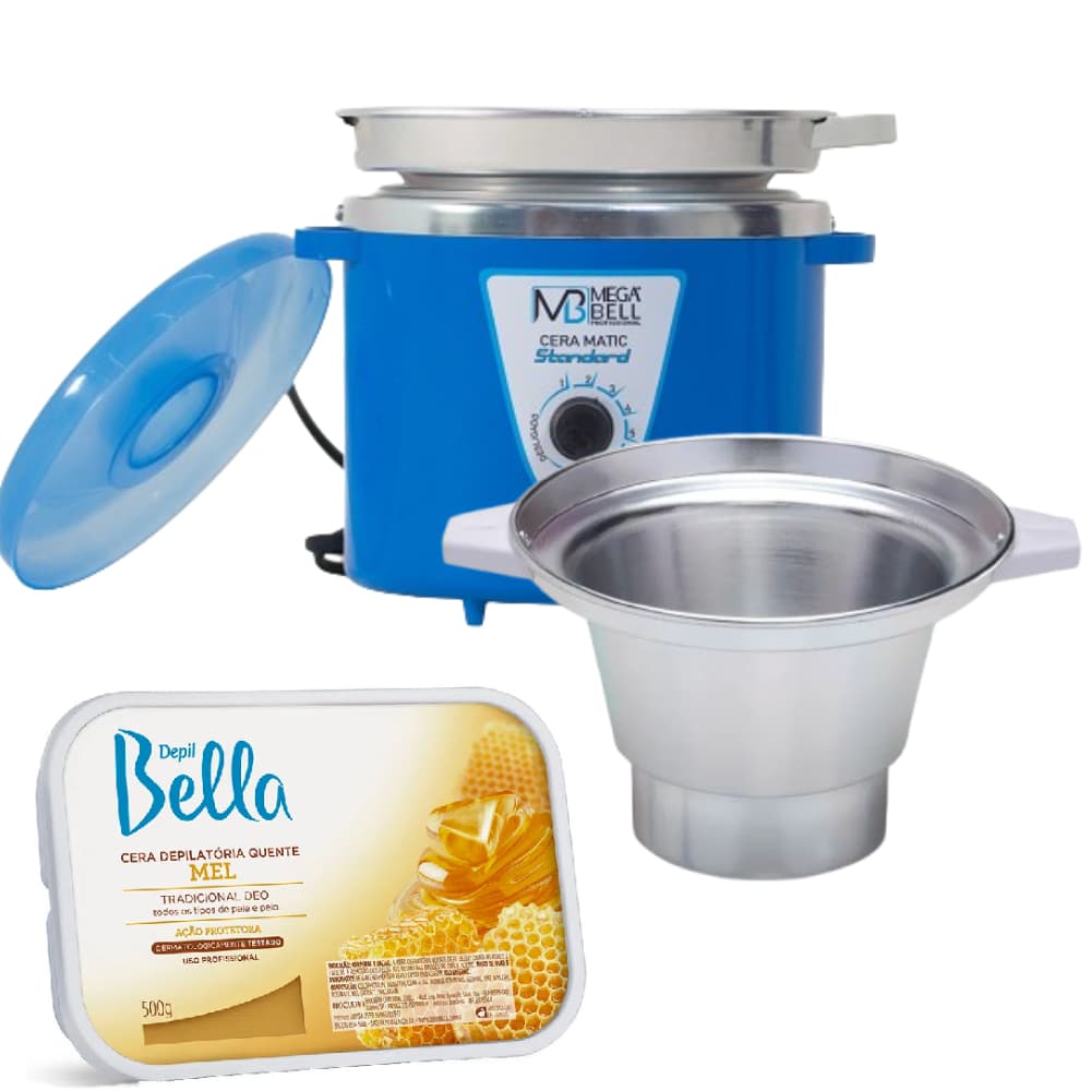 Termocera Blue Com Refil 900g + Refil Extra + Cera em Barra de Mel