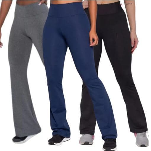 Calça Legging Flare Flanelada Leg Boca De Sino Bailarina Grossa Zero Transparência