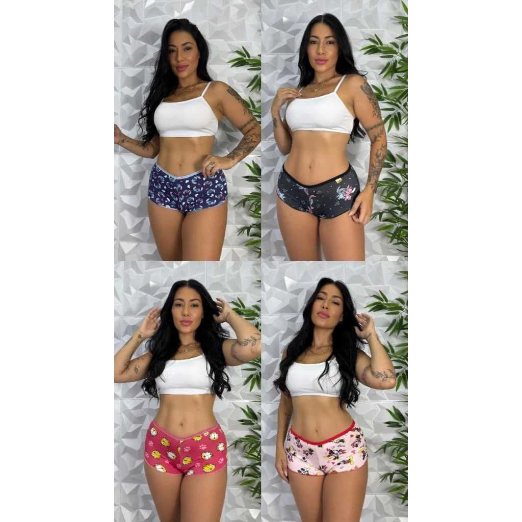 KIT 10 CALCINHAS SHORT ADULTO - BOXER FEMININAS– CONFORTO E DISCRIÇÃO PARA O SEU DIA A DIA! NÃO MARCA NA ROUPA