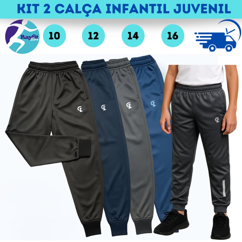 Kit 2 Calças Infantil Juvenil | Conforto e Estilo dos Tamanhos 10 ao 16