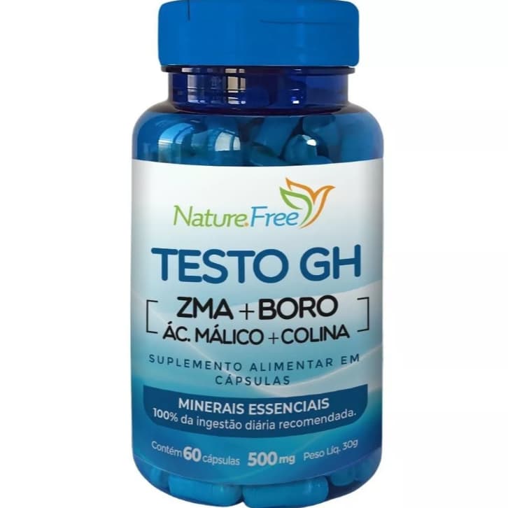 TESTO GH - ZMA + BORO + ÁCIDO MÁLICO + COLINA 60 CÁPSULAS