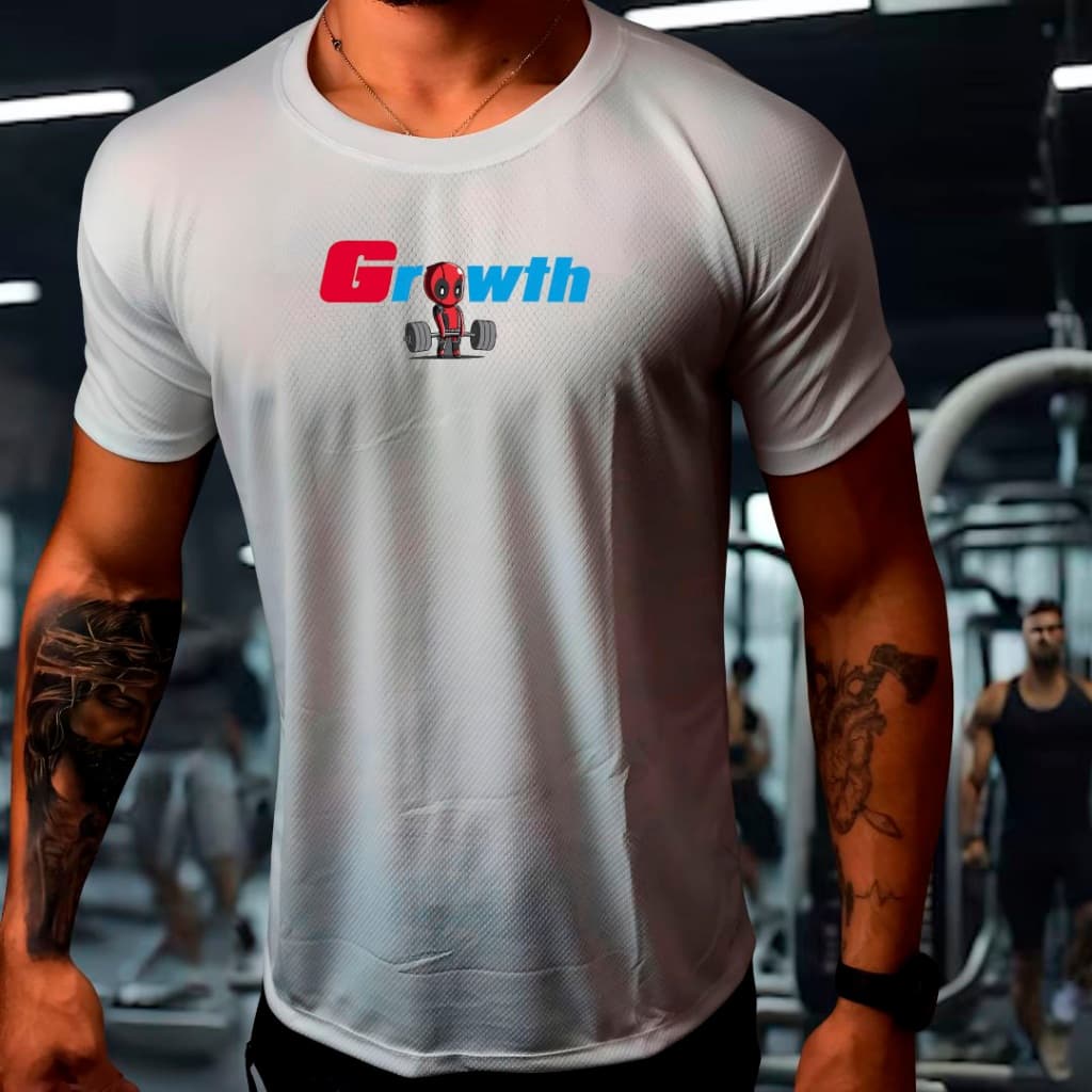 Camisa Dry Fit  Masculina -  GRWTH 07-  Academia Corrida CrossFit Treinos Intensos
