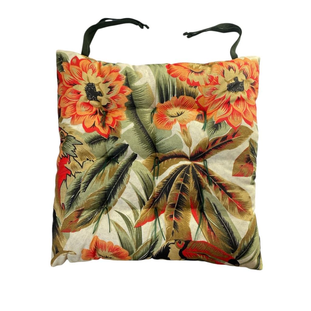 Almofada Para Cadeira Futton Ox Tropical 40x40cm - Verde/Bege